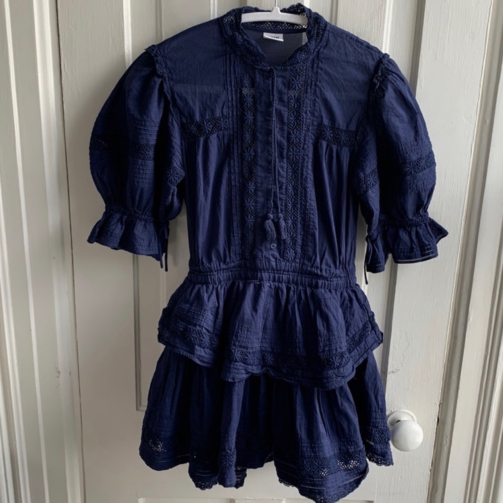 Aritzia Sunday Best Peace Dress Puff Sleeve Ruffled Mini Dress